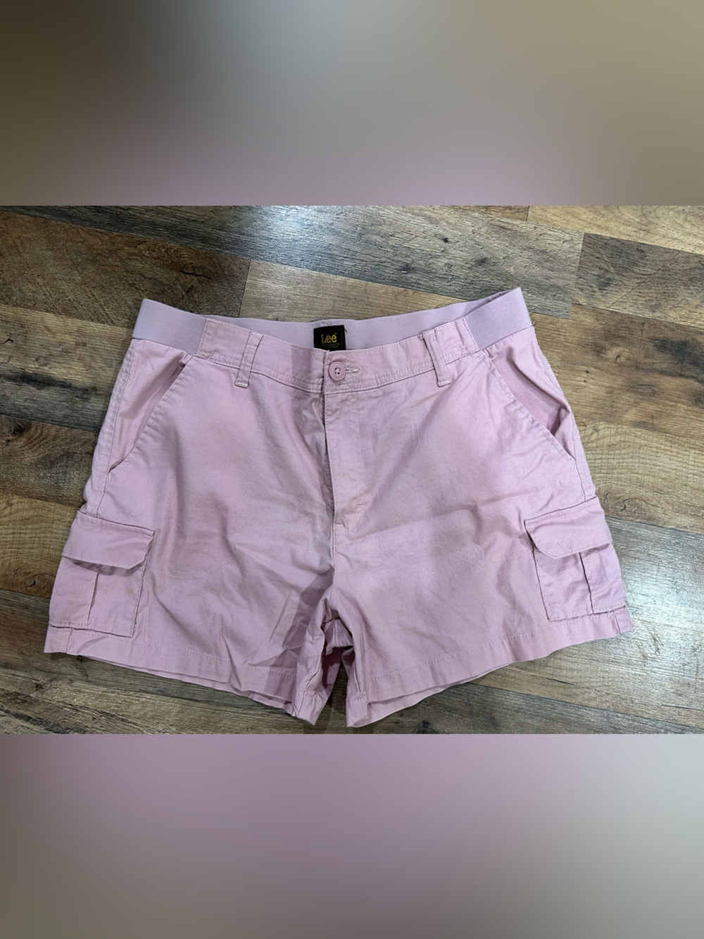 Lee Pink Cargo Shorts Size 16 Stretch Waist